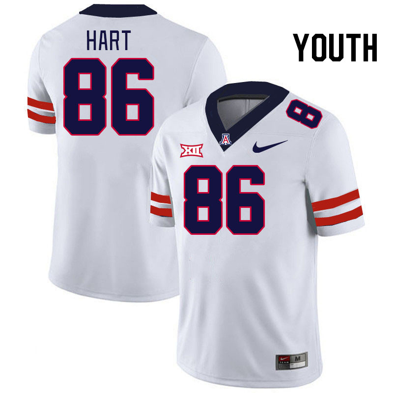 Youth #86 John Hart Arizona Wildcats Big 12 Conference College Football Jerseys Stitched-White